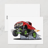 Cartoon monstertruck feestdagenkaart (Voorkant / Achterkant)