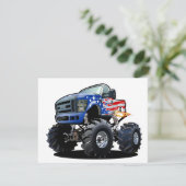 Cartoon monstertruck feestdagenkaart (Staand voorkant)