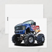 Cartoon monstertruck feestdagenkaart (Voorkant / Achterkant)