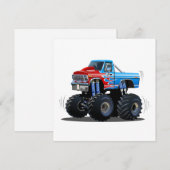 Cartoon monstertruck feestdagenkaart (Voorkant / Achterkant)