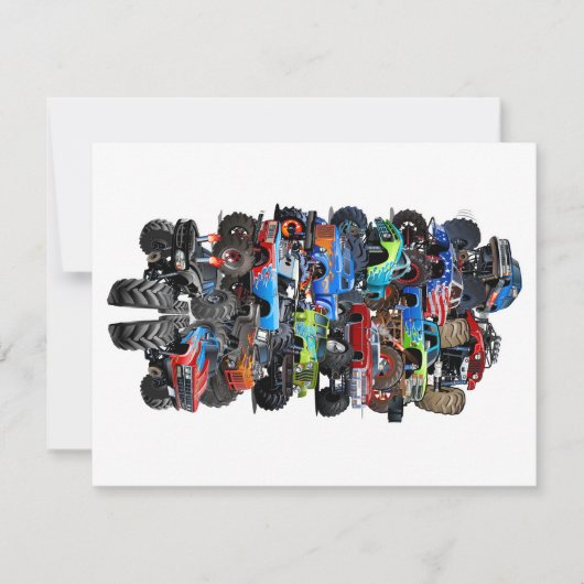 Cartoon monstertruck feestdagenkaart (Voorkant)