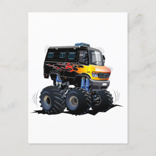 Cartoon monstertruck feestdagenkaart
