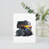 Cartoon monstertruck feestdagenkaart (Staand voorkant)