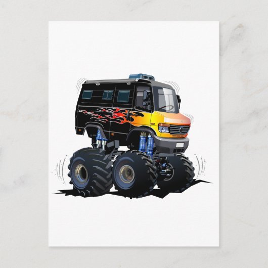 Cartoon monstertruck feestdagenkaart (Voorkant)