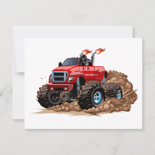 Cartoon monstertruck feestdagenkaart (Voorkant)