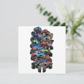 Cartoon monstertruck feestdagenkaart (Staand voorkant)