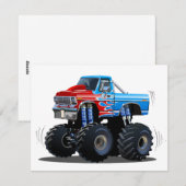Cartoon monstertruck feestdagenkaart (Voorkant / Achterkant)