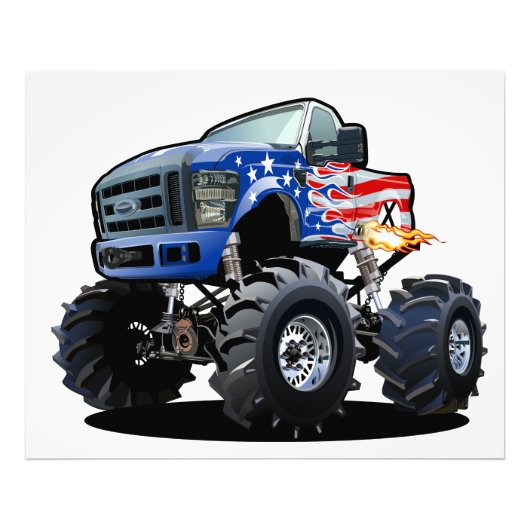 Cartoon monstertruck foto afdruk (Voorkant)