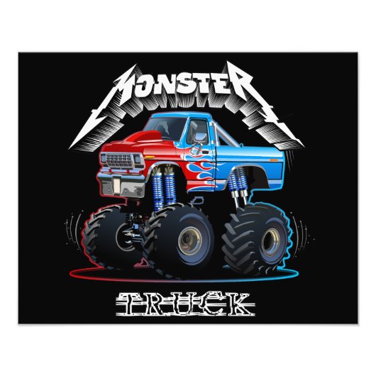 Cartoon monstertruck foto afdruk (Voorkant)