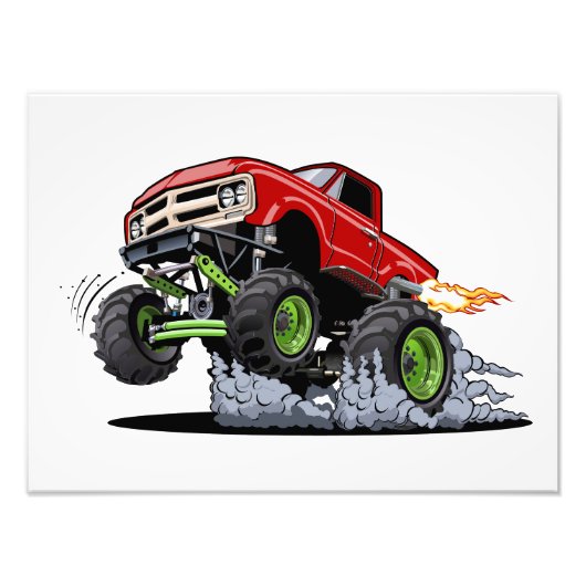 Cartoon monstertruck foto afdruk (Voorkant)