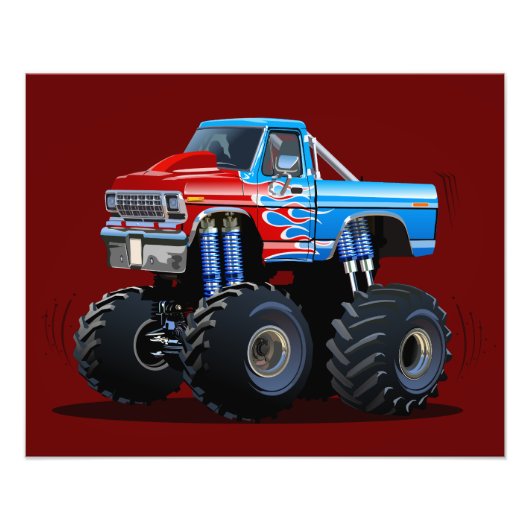 Cartoon monstertruck foto afdruk (Voorkant)