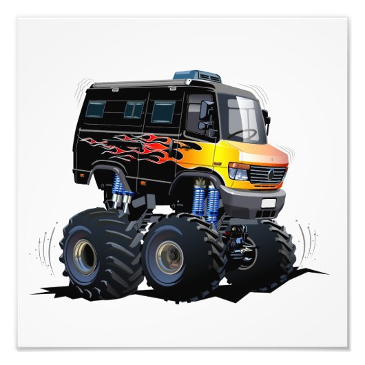 Cartoon monstertruck foto afdruk (Voorkant)