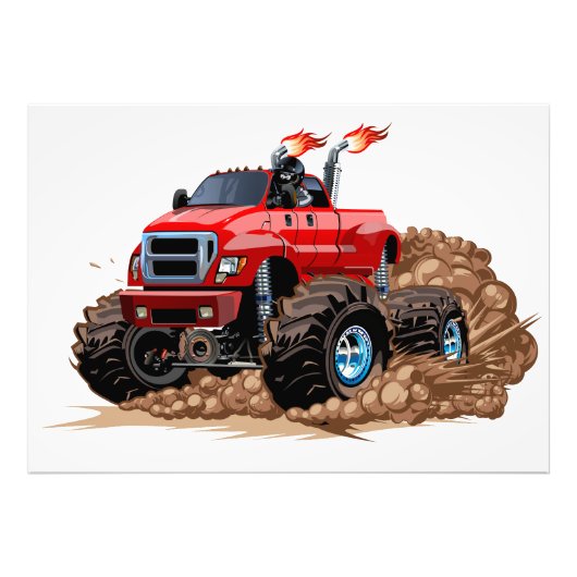 Cartoon monstertruck foto afdruk (Voorkant)