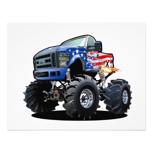 Cartoon monstertruck foto afdruk (Voorkant)