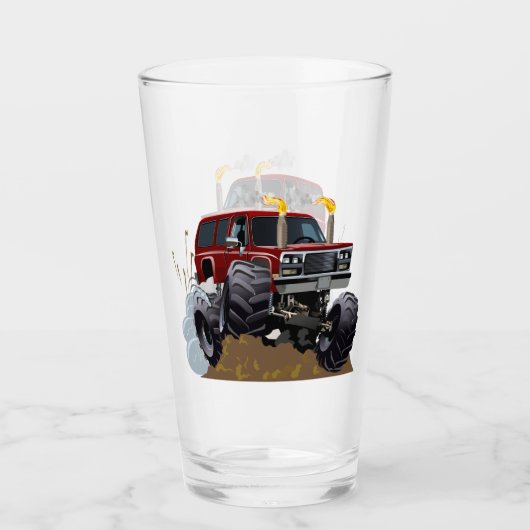 Cartoon monstertruck glas (Voorkant)