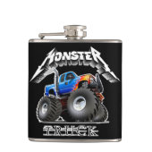 Cartoon monstertruck heupfles (Voorkant)