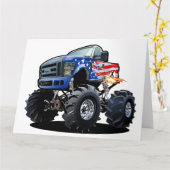 Cartoon monstertruck kaart (Gele Bloem)
