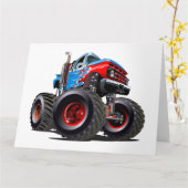 Cartoon monstertruck kaart (Gele Bloem)
