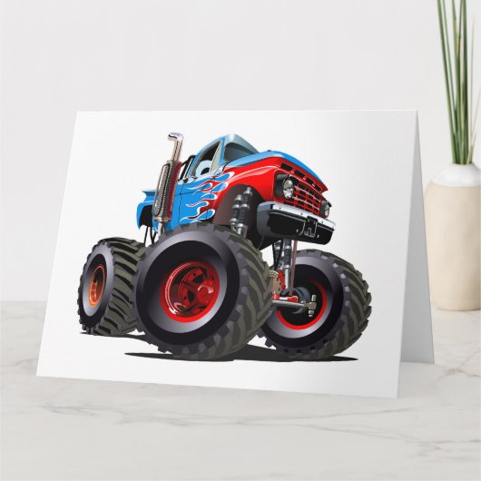 Cartoon monstertruck kaart (Voorkant)