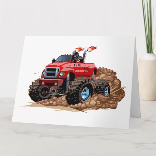 Cartoon monstertruck kaart (Voorkant)