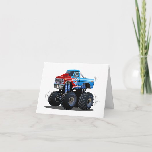 Cartoon monstertruck kaart (Voorkant)