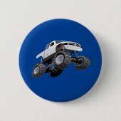 Cartoon monstertruck-knop ronde button 5,7 cm (Voorkant)