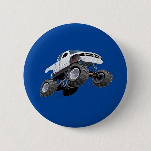 Cartoon monstertruck-knop ronde button 5,7 cm (Voorkant)