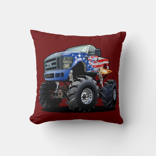 Cartoon monstertruck kussen (Voorkant)