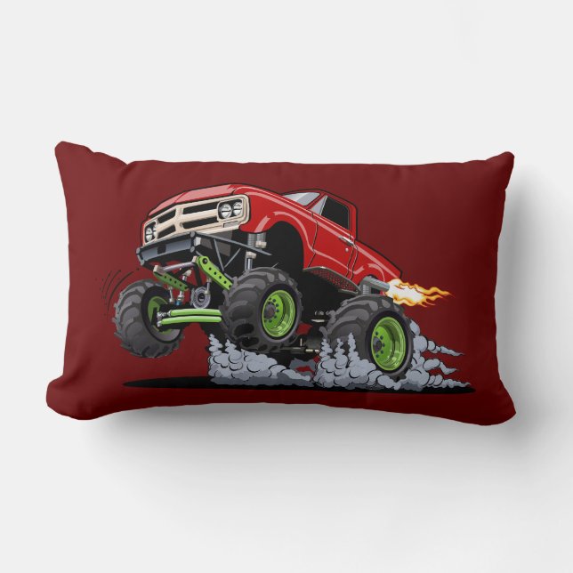 Cartoon monstertruck kussen (Voorkant)