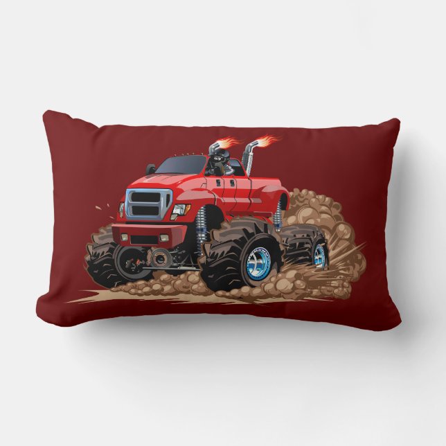 Cartoon monstertruck kussen (Voorkant)