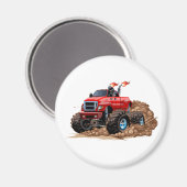 Cartoon monstertruck magneet (Voorkant / Achterkant)