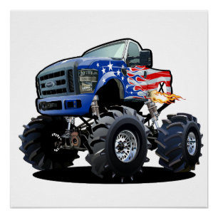 Cartoon monstertruck perfect poster