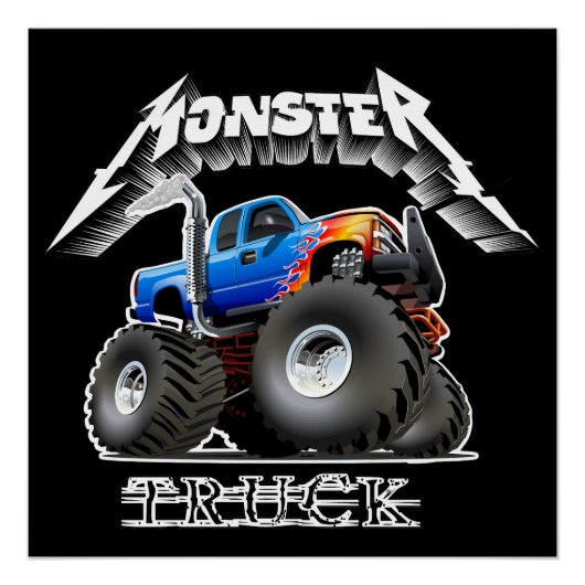 Cartoon monstertruck perfect poster (Voorkant)