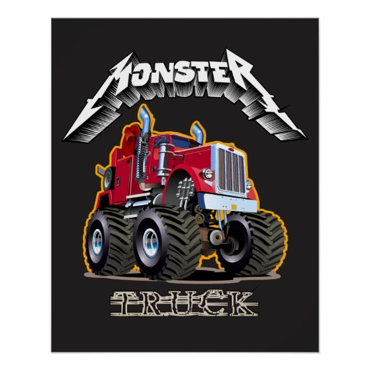 Cartoon monstertruck perfect poster (Voorkant)