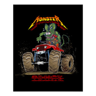 Cartoon monstertruck perfect poster