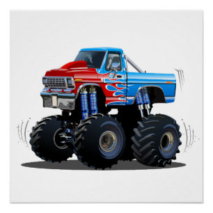 Cartoon monstertruck perfect poster