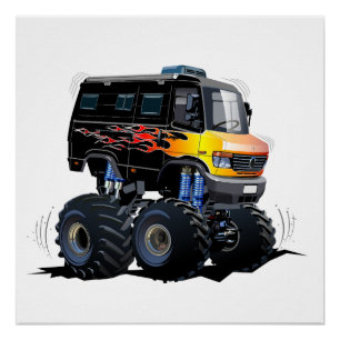 Cartoon monstertruck perfect poster