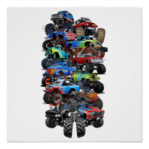 Cartoon monstertruck perfect poster