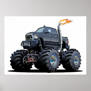 Cartoon monstertruck poster