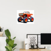 Cartoon monstertruck poster (Thuiskantoor)