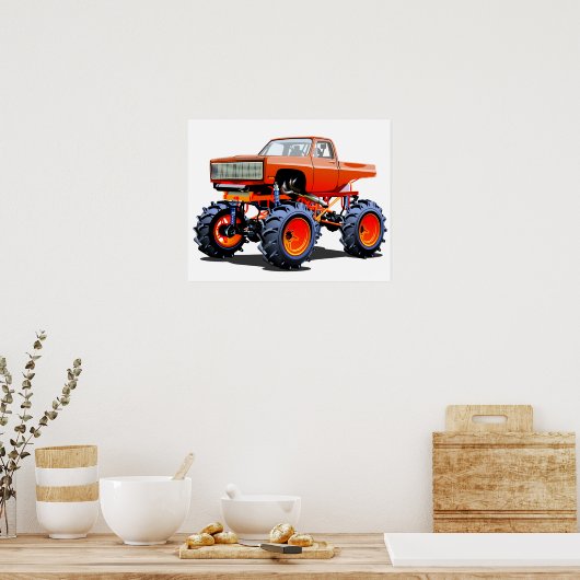 Cartoon monstertruck poster (Keuken)