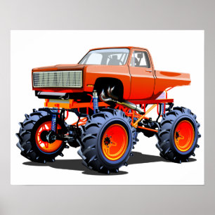 Cartoon monstertruck poster