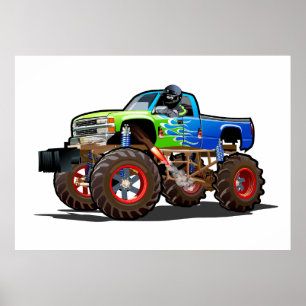 Cartoon monstertruck poster