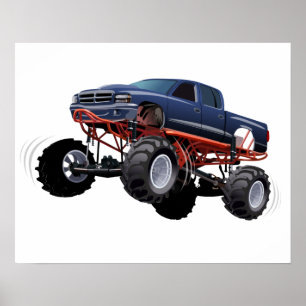 Cartoon monstertruck poster