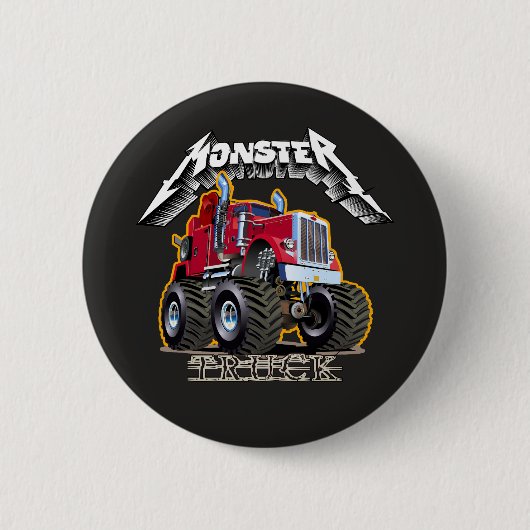 Cartoon monstertruck ronde button 5,7 cm (Voorkant)