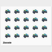 Cartoon monstertruck ronde sticker (Vel)