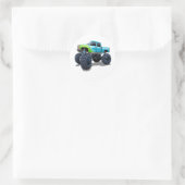 Cartoon monstertruck ronde sticker (Tas)