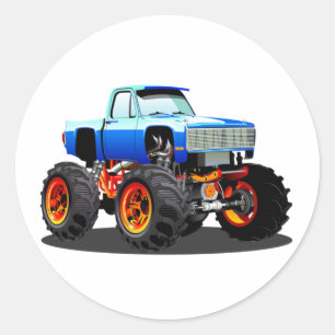 Cartoon monstertruck ronde sticker