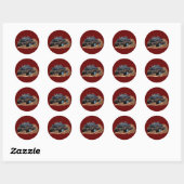 Cartoon monstertruck ronde sticker (Vel)
