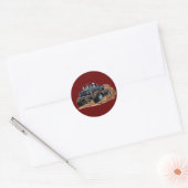 Cartoon monstertruck ronde sticker (Envelop)